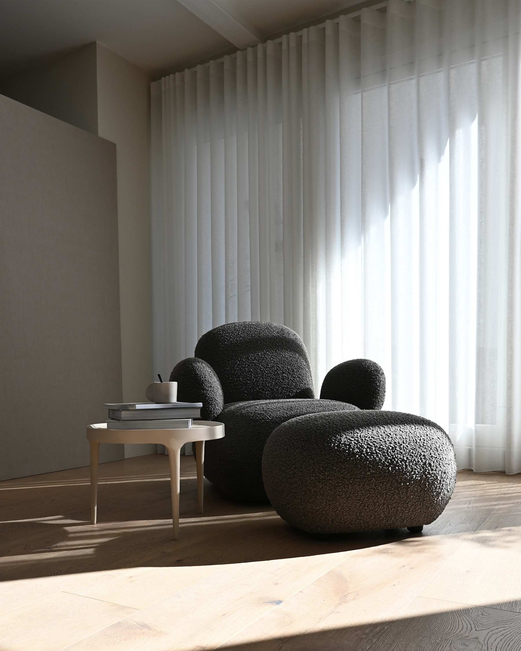 Τραπέζι Phantom Low - Μεταλλικό Υπόλευκο Birch H35 x W50 x L50 cm 101 COPENHAGEN