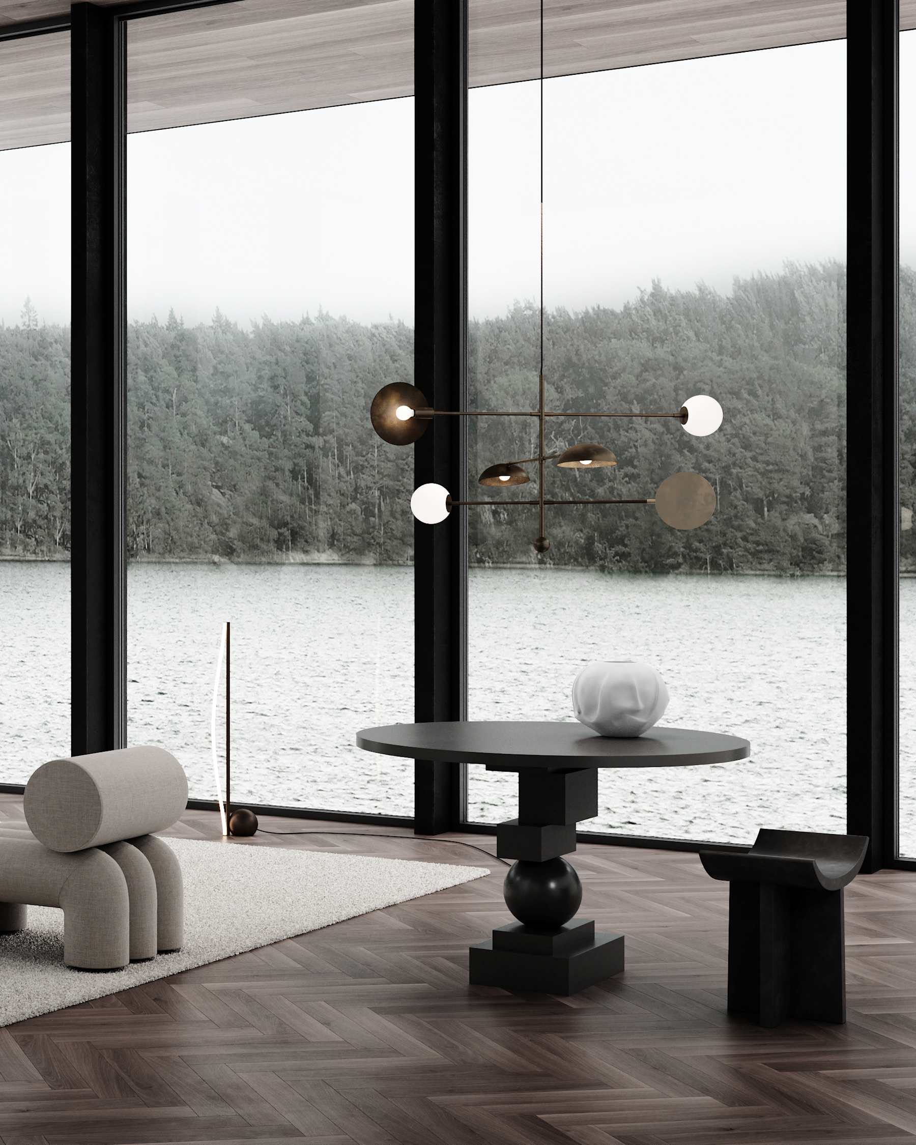 Φωτιστικό Οροφής Sahn Chandelier - Bronze (5m) L25 x W125 x H58 cm 101 COPENHAGEN