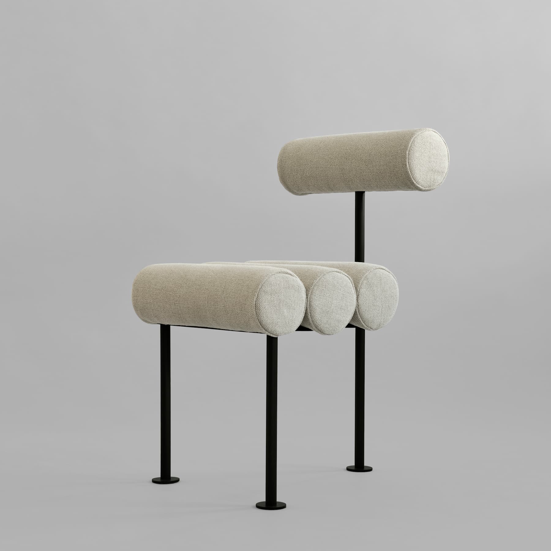 Καρέκλα Τραπεζαρίας Hiro - Ματ Μαύρος Ατσάλινος Σκελετός Λινό ΜπεζΎφασμα Sand (8047-2) H76 x W55 x L42 cm 101 COPENHAGEN