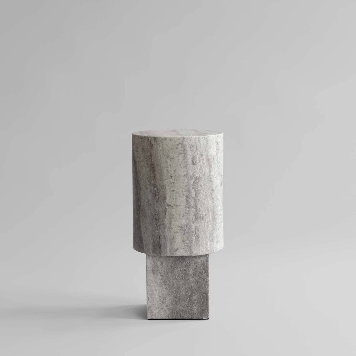 Τραπέζι Column - Ασημί Τραβερτίνη H50 x W25 x L25 cm 101 COPENHAGEN