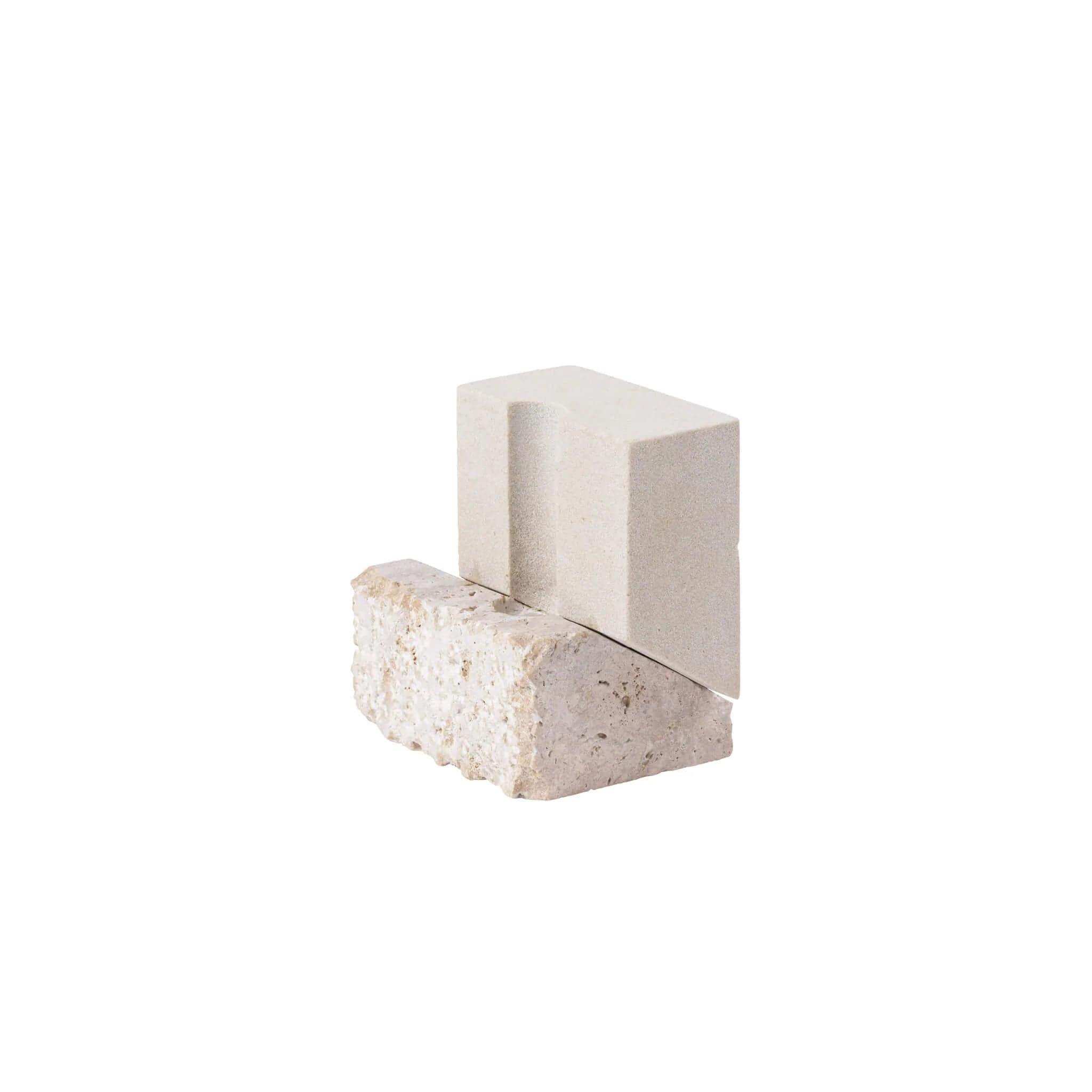 KRISTINA DAM studio Κηροπήγιο Κηροπήγιο, Γλυπτό, The Offset Vol 2, W7XL10XH10CM, Εκρού, Ψαμμίτης & Τραβερτίνη , KRISTINA DAM studio