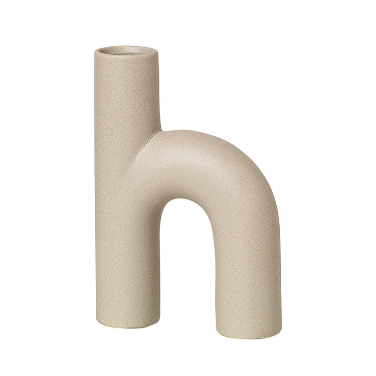 Broste Copenhagen Βάζο Βάζο, HECTOR, Κεραμικό, Μπεζ, W4,5XL13XH19CM, Broste Copenhagen