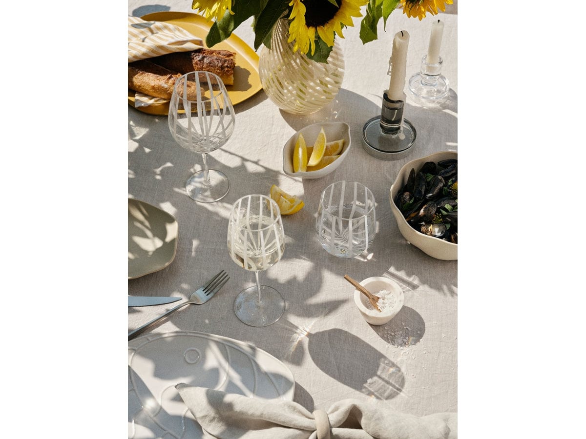 Broste Copenhagen Ποτήρι Ποτήρι Κόκκινου Κρασιού Stripe Γυάλινο Με Λευκές Ρίγες Ø10,5 x H22 cm Broste Copenhagen