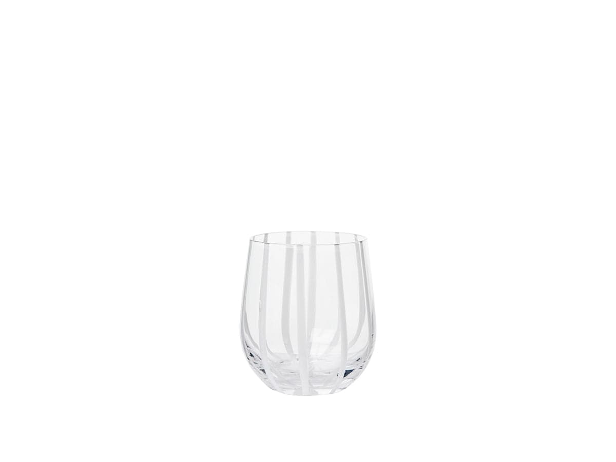 Broste Copenhagen Ποτήρι Ποτήρι Stripe Γυάλινο Με Λευκές Ρίγες Ø9,5 x H10 cm Broste Copenhagen