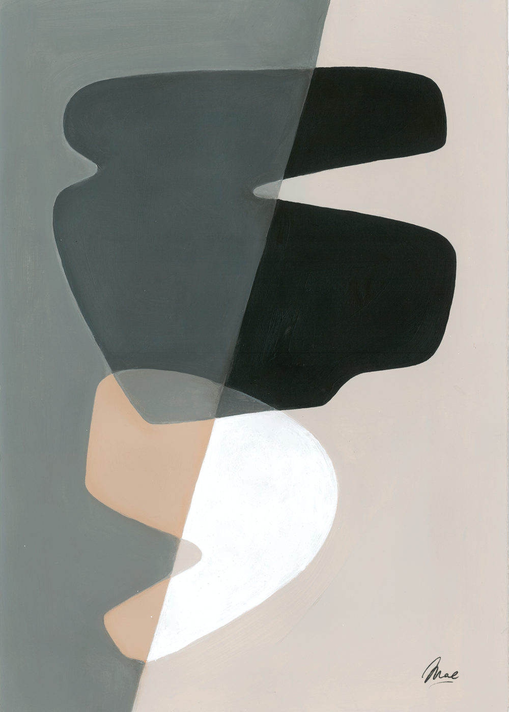 PAPER COLLECTIVE Poster Πόστερ, Composition 02, Γκρι/Μαύρο, 50x70, Sustainable Paper, PAPER COLLECTIVE