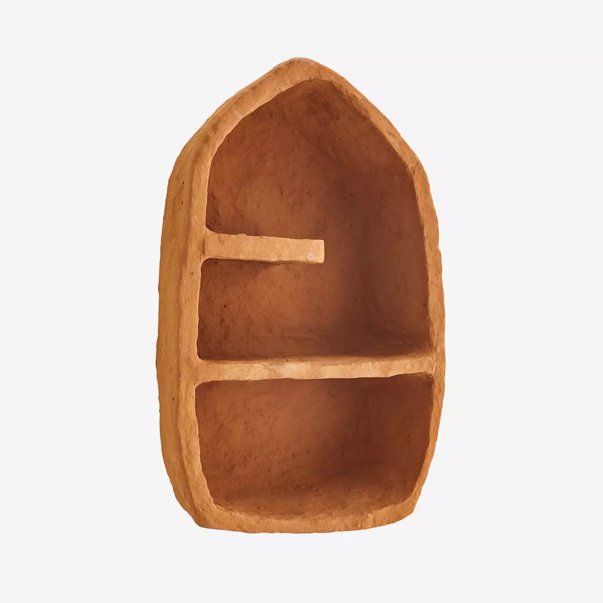 MADAM STOLTZ Ράφι Ράφι τοίχου, Boat Paper Mache (Χαρτοπολτός), Burnt Πορτοκαλί , 15x30x45 cm, MADAME STOLTZ