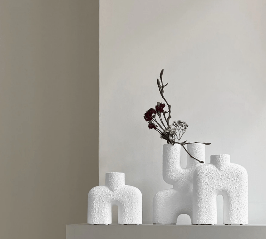 101 COPENHAGEN Βάζο Βάζο, Cobra Double Mini, Κεραμικό, Λευκό, 28x65x22 cm, 101 COPENHAGEN