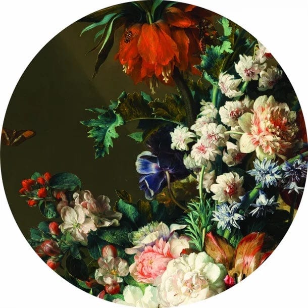 INCADO Κάδρο Στρογγυλό Κάδρο Vintage Flowers in Perspec II Μέταλλο Ø40 INCADO
