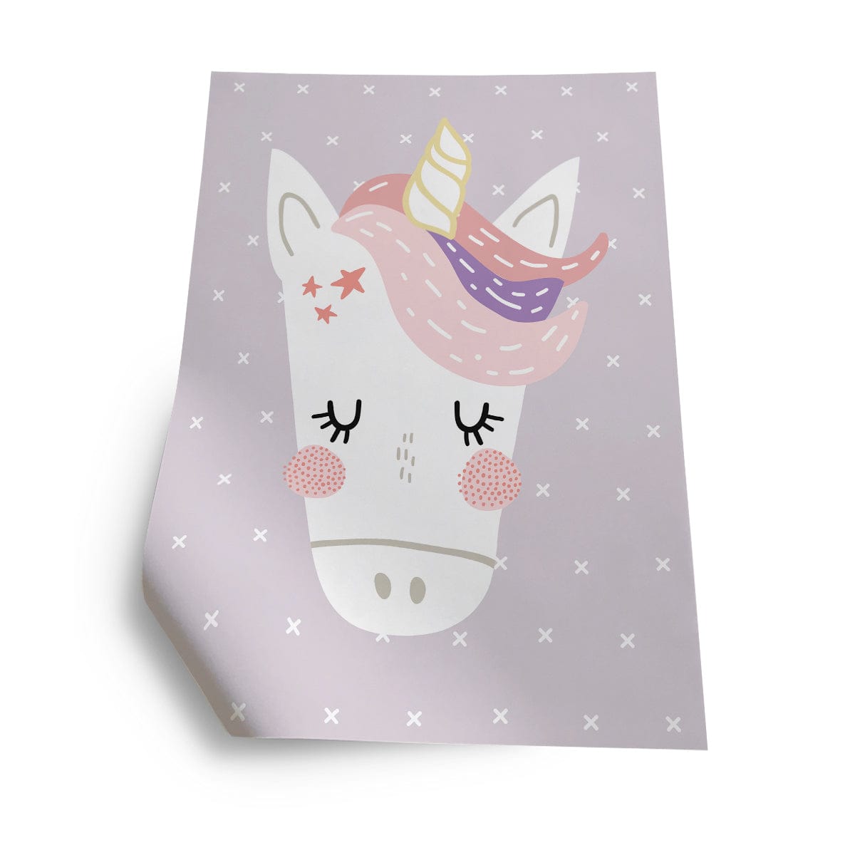 INCADO Poster Πόστερ με Δρύινη Φυσική Κορνίζα Ακ Γυαλί Girly Unicorn I 30x40 cm INCADO