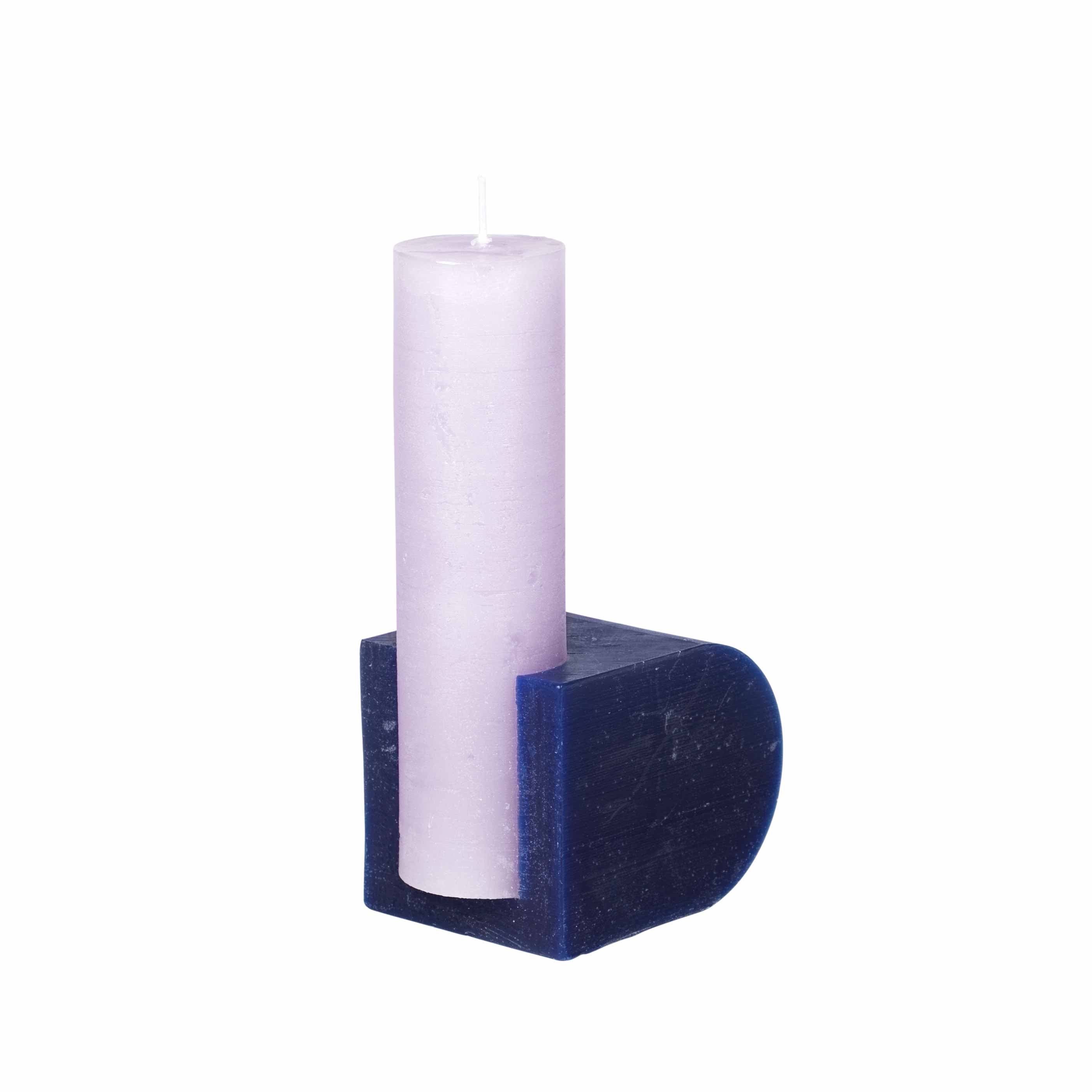 Broste Copenhagen Κεριά Blocke Διακοσμητικό Κερί Λιλά/Μπλε, H20 Ø11cm Broste Copenhagen