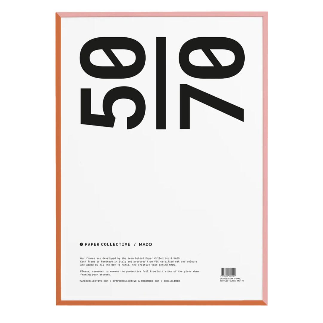 PAPER COLLECTIVE Κορνίζα Κορνίζα Δρύινη Ρoζ/Πορτοκαλί Ακ Γυαλί (50x70) cm PAPER COLLECTIVE