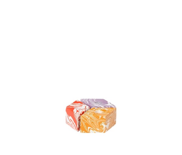 Broste Copenhagen Κηροπήγιο Κηροπήγιο Σετ 3 τμχ ISSO Μαρμάρινο Πολύχρωμο W4xL7xH3 cm Broste Copenhagen