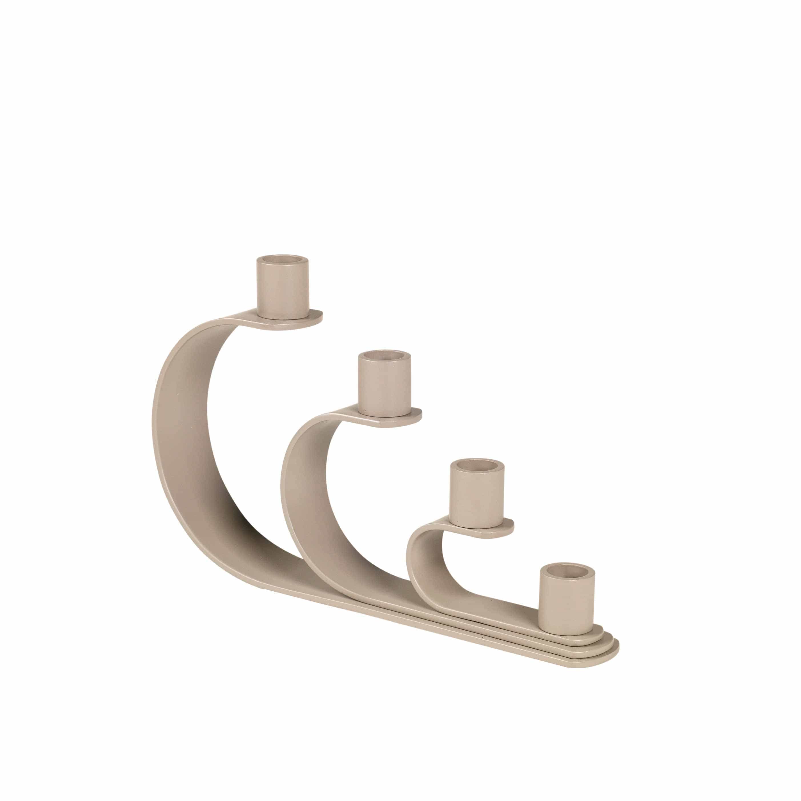 Broste Copenhagen Κηροπήγιο Nami Μεταλλικό Κηροπήγιο Μπεζ Taupe/Γκρι, 16x27cm Broste Copenhagen