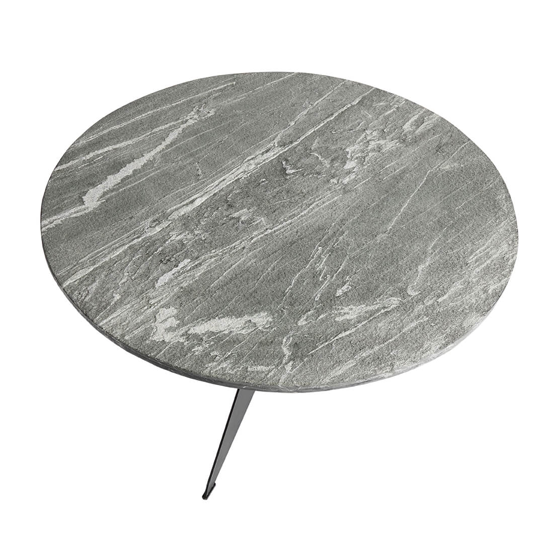 MUUBS Coffee Table Τραπεζάκι σαλονιού Sway Σίδερο/Φυσική Πέτρα Blue Marine Stone Γκρί Ø90xH45 cm MUUBS