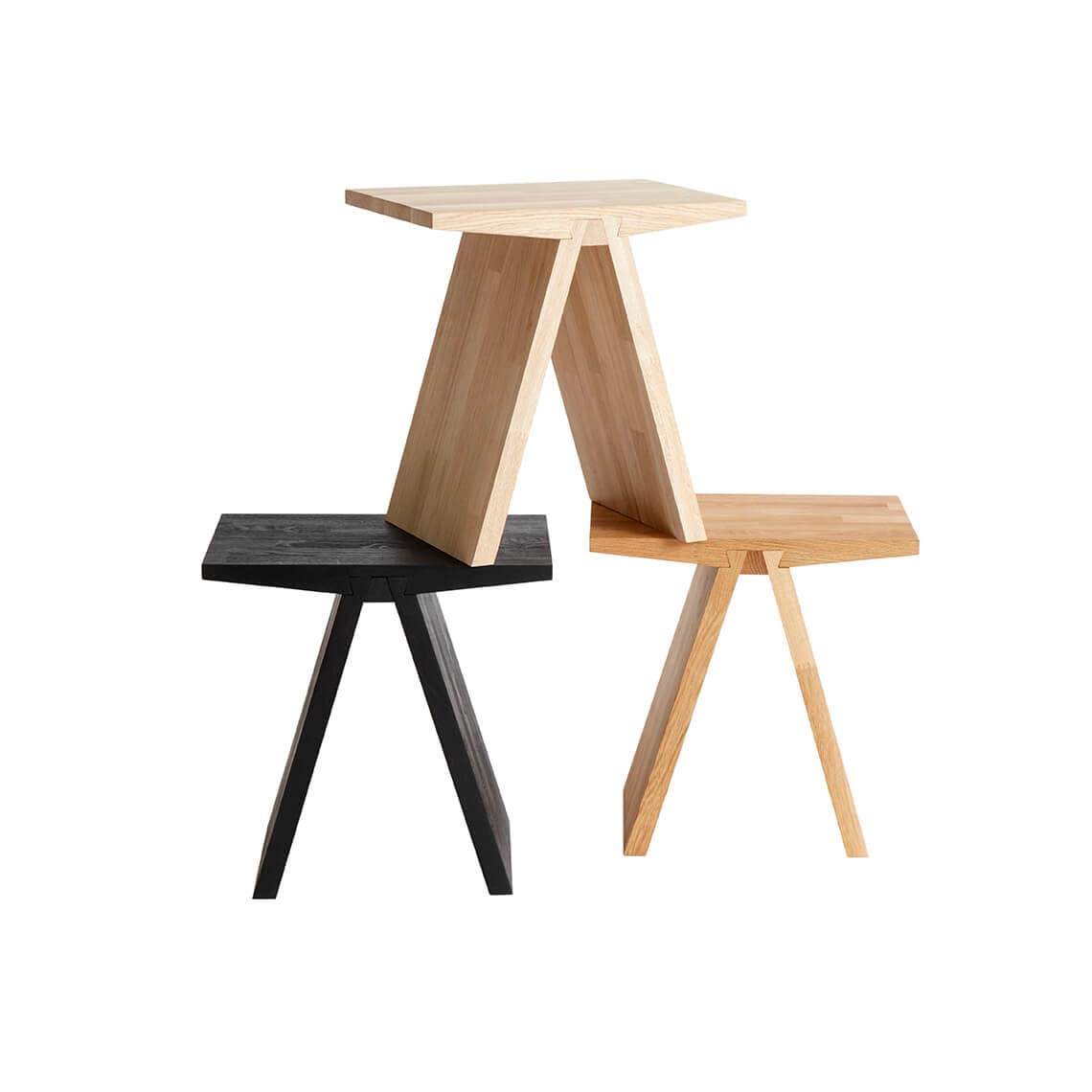 MUUBS Σκαμπό Angle Σκαμπό Ξύλινο Φυσικό W: 45 H: 45 D: 29 cm MUUBS