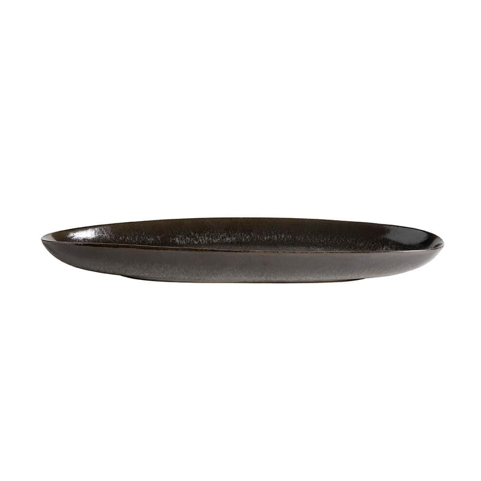 MUUBS Διακοσμητική Πιατέλα Πιατέλα Mame Oval Κεραμική Καφέ/Μαύρο 13,5x36,5xH3,5 cm MUUBS