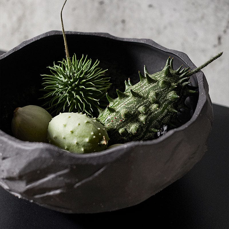 MUUBS Μπολ Kuri Κεραμικό Μπολ-Σαλατιέρα Σκούρο Γκρι-Μαύρο, Ø25xH12 cm MUUBS