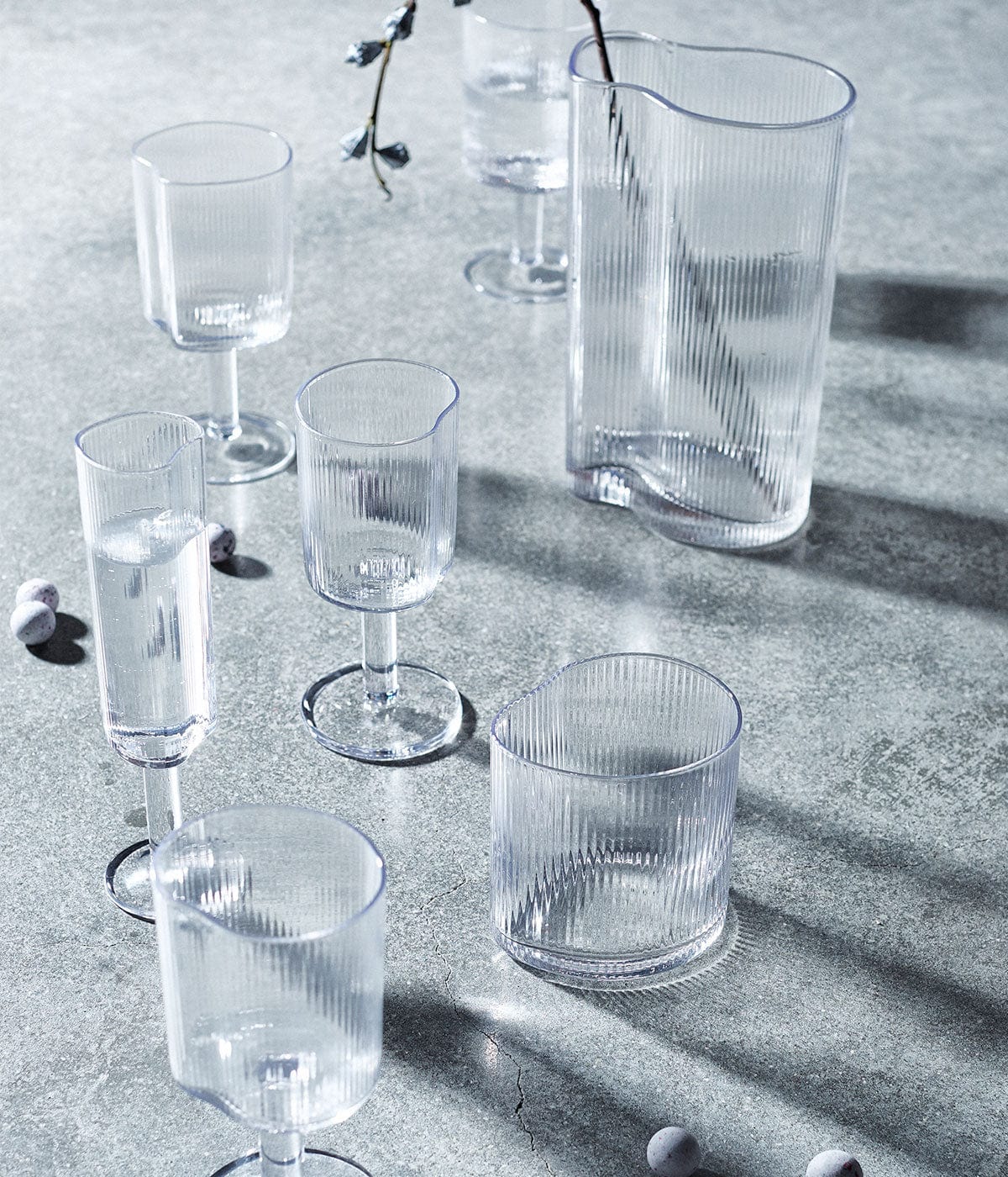 MUUBS Ποτήρι Ποτήρι Λευκού Κρασιού Ανάγλυφο Διάφανο Γυαλί 15x7265cm MUUBS