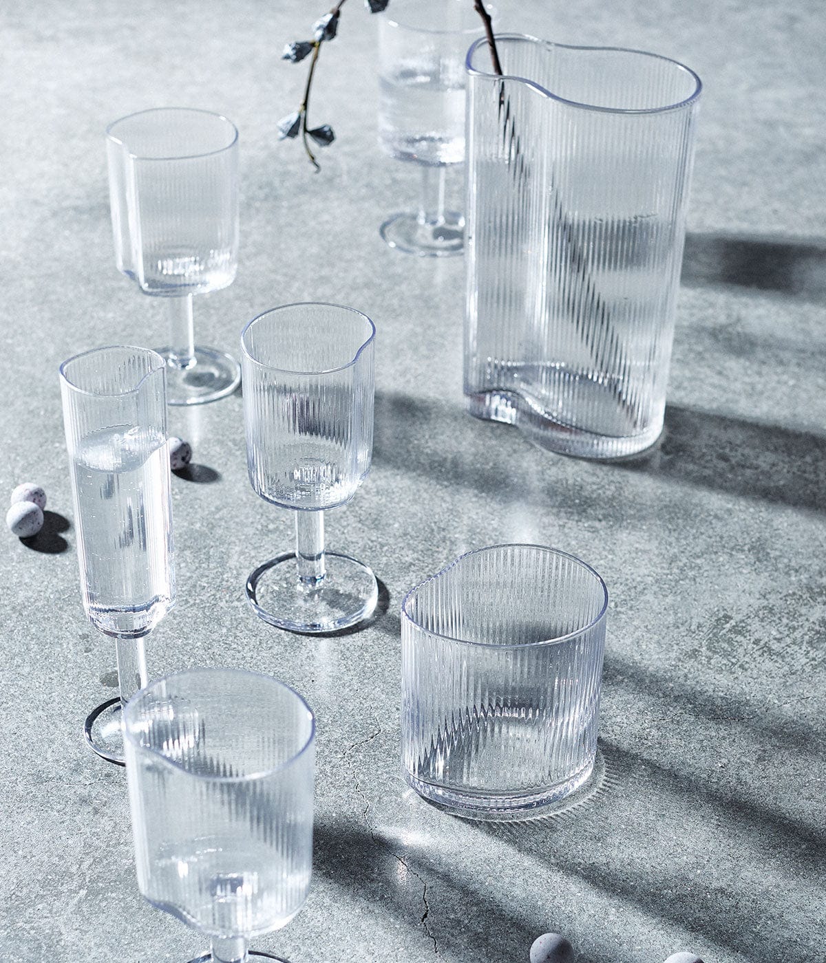 MUUBS Ποτήρι Ποτήρι Ουίσκι Ανάγλυφο Διάφανο Γυαλί 10x95x75cm MUUBS