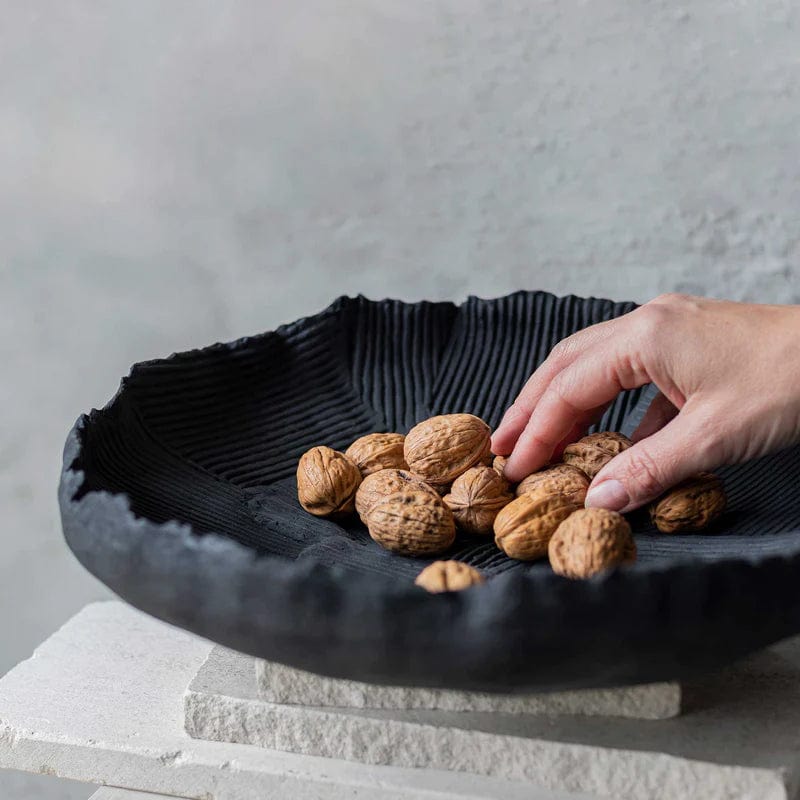 METTE DITMER Διακοσμητικό Μπολ Διακοσμητικό Μπολ Patchwork Πέτρα Ρητίνης Μαύρο Ø35xH 9 cm METTE DITMER