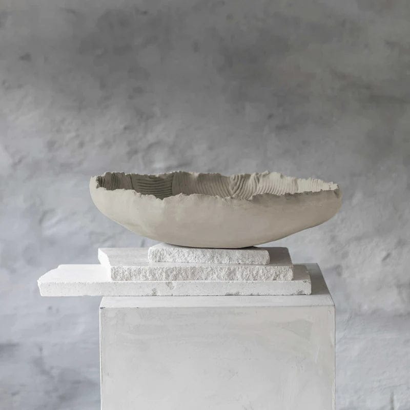 METTE DITMER Διακοσμητικό Μπολ Διακοσμητικό Μπολ Patchwork Πέτρα Ρητίνης Μπέζ Ø35xH 9 cm METTE DITMER