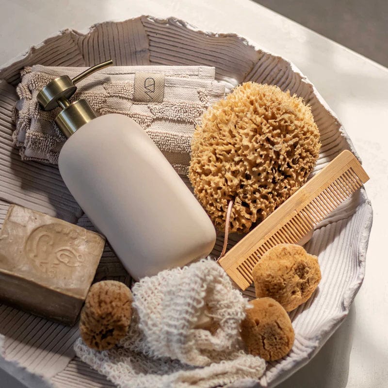 METTE DITMER Διακοσμητικό Μπολ Διακοσμητικό Μπολ Patchwork Πέτρα Ρητίνης Μπέζ Ø35xH 9 cm METTE DITMER