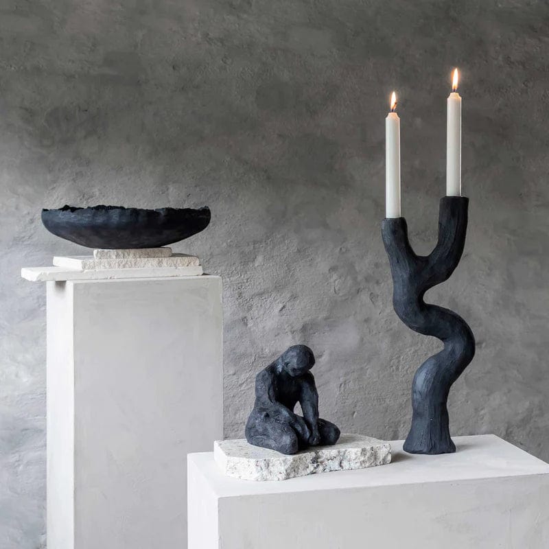 METTE DITMER Κηροπήγιο Κηροπήγιο ART PIECE Πέτρα Ρητίνης Μαύρο 41x8x16 cm METTE DITMER