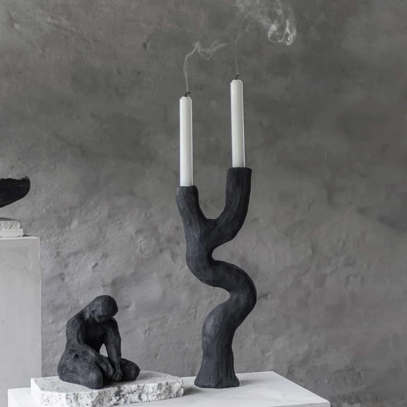 METTE DITMER Κηροπήγιο Κηροπήγιο ART PIECE Πέτρα Ρητίνης Μαύρο 41x8x16 cm METTE DITMER