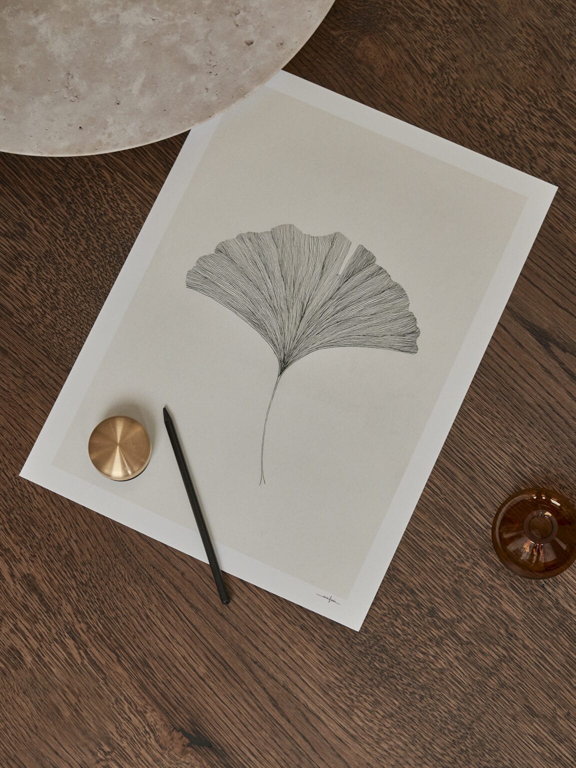 THE POSTER CLUB Poster Πόστερ, Ginkgo Leaf, Ana Frois, (40x50) cm, Μαύρο/Εκρού, Sustainable Paper, THE POSTER CLUB