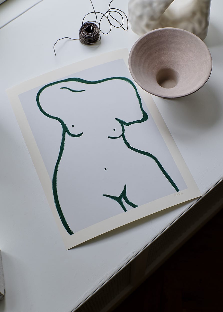 THE POSTER CLUB Poster Πόστερ, Statue, Anna Mörner, (30x40) cm, Άσπρο/Πράσινο,  Sustainable Paper,THE POSTER CLUB