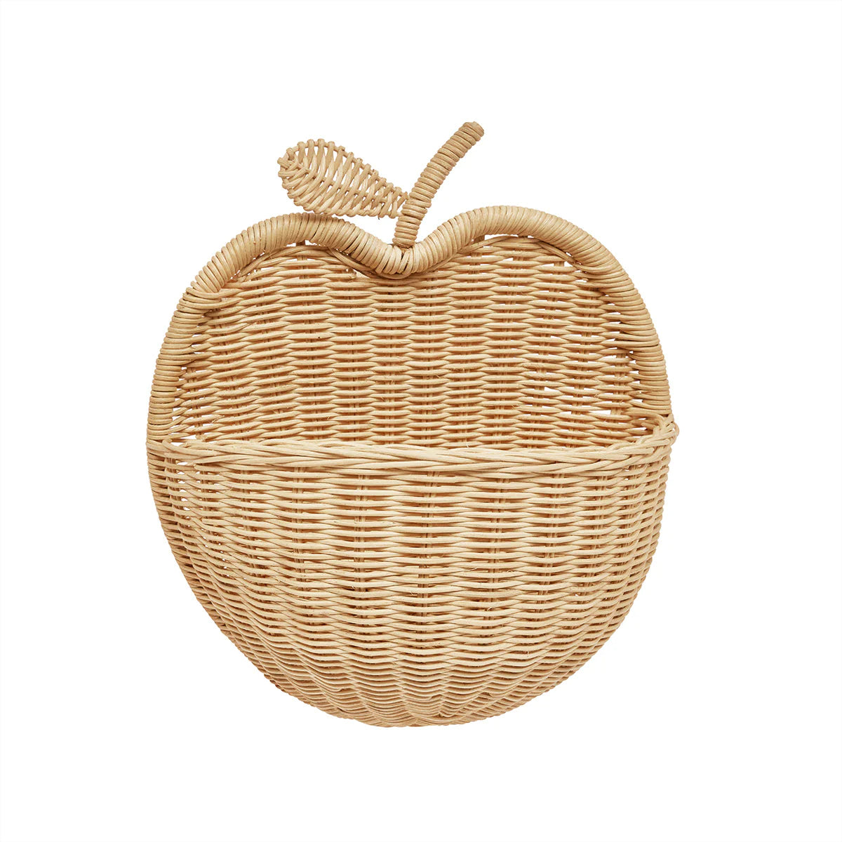 OYOY Καλάθι Καλάθι Αποθήκευσης Τοίχου Apple Ρατάν Μπεζ H35 x L31 x W15,5 cm OYOY