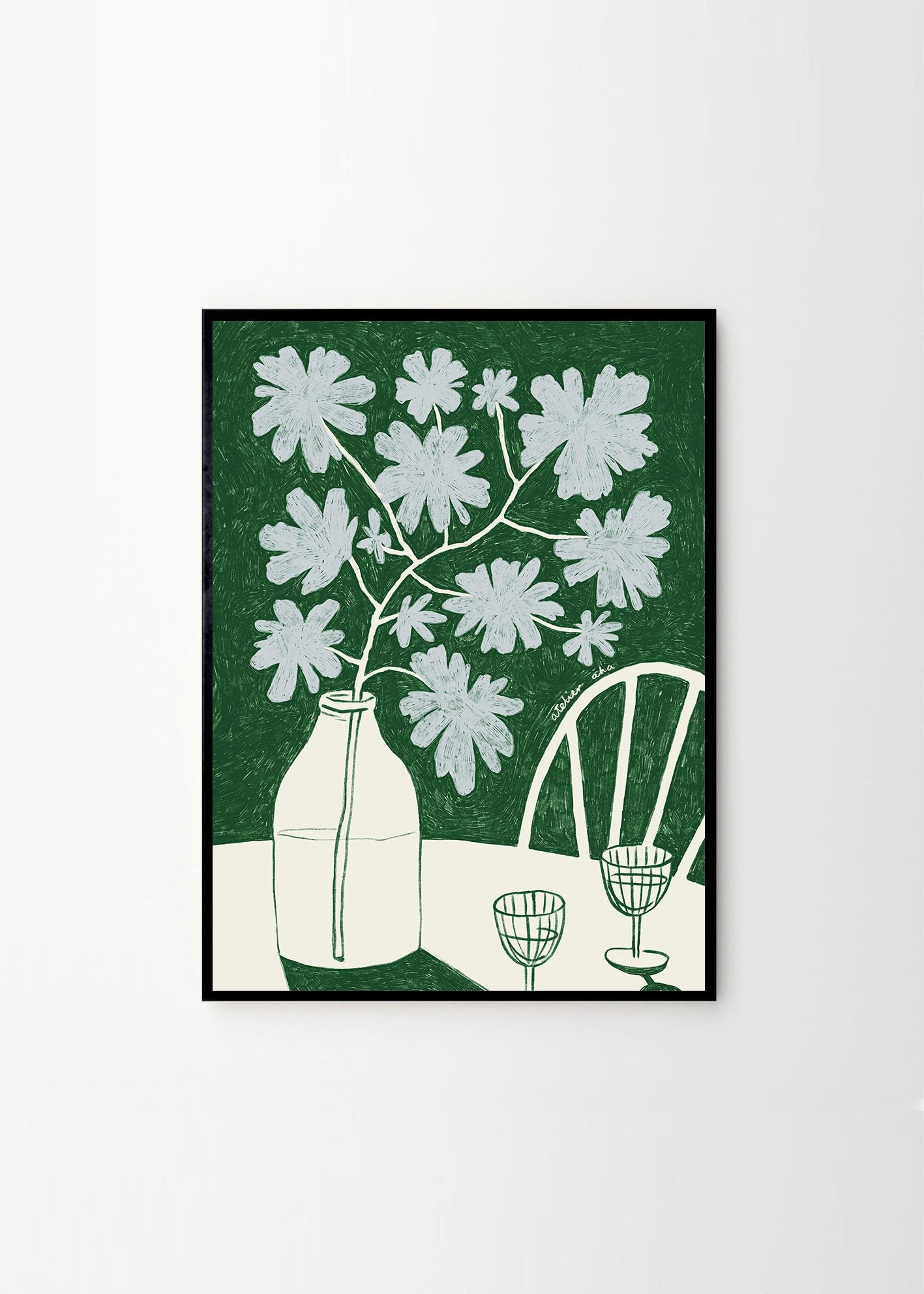 Πόστερ Blue Flowers & Red Wine (30x40) cm THE POSTER CLUB