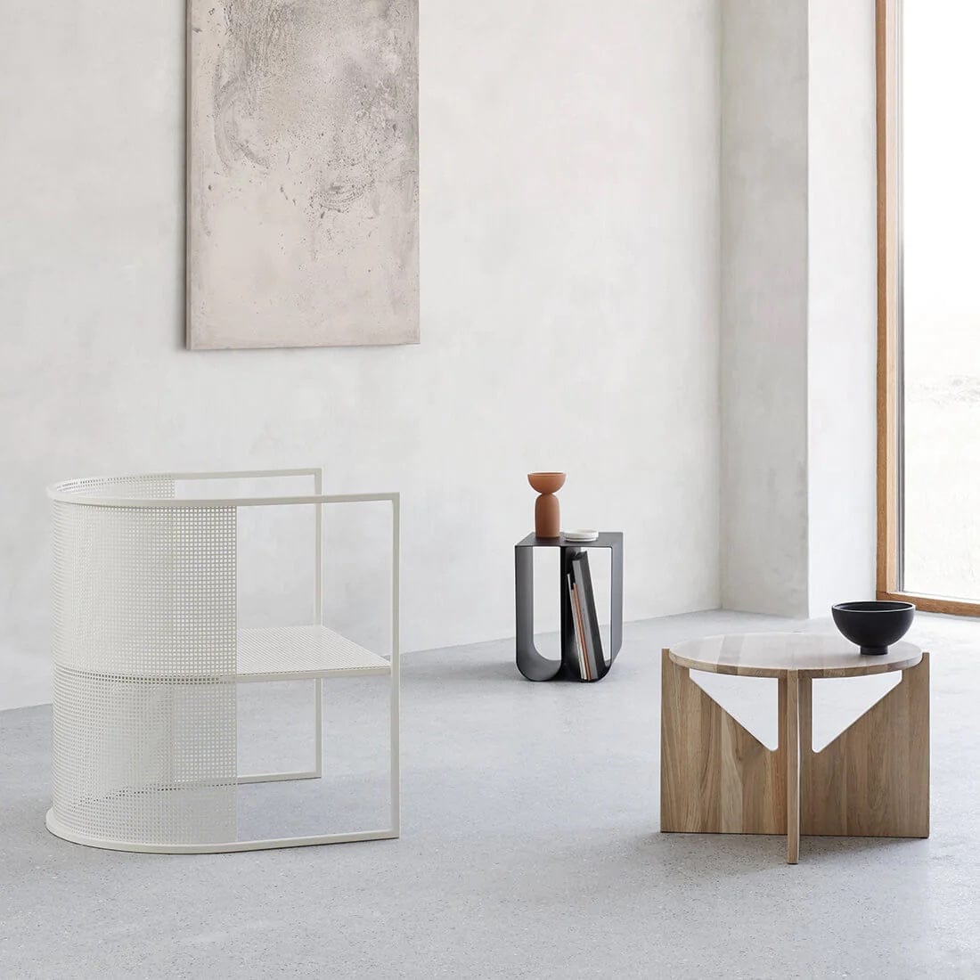 KRISTINA DAM studio Πολυθρόνα Πολυθρόνα Κήπου Bauhaus Lounge Chair Ανοξείδωτο Ατσάλι Υπόλευκο W64xL63xH67cm Kristina Dam Studio