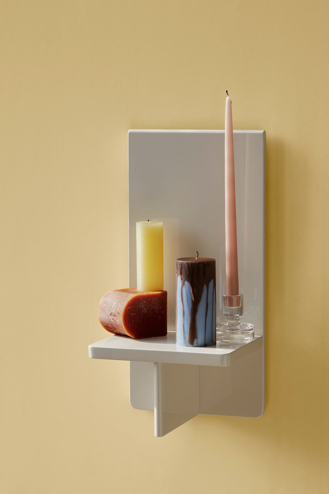 Broste Copenhagen Κεριά Blocke Διακοσμητικό Κερί Μπεζ/Καφέ, H20 Ø11cm Broste Copenhagen