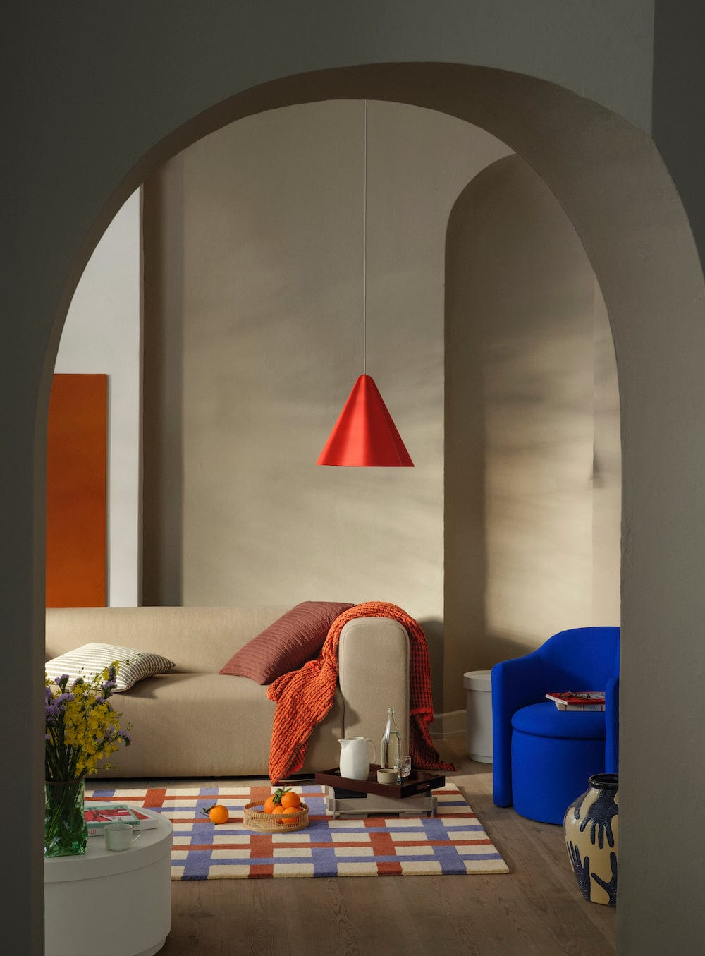 Broste Copenhagen Φωτιστικό οροφής Φωτιστικό PENDANT Σιδερένιο Πορτοκαλί/Κόκκινο Ø44XH43 cm Broste Copenhagen