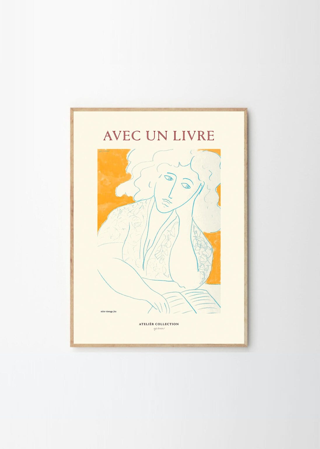 THE POSTER CLUB Πόστερ, Avec Un Livre, By Garmi, (30x40) cm, Κίτρινο, Sustainable Paper, THE POSTER CLUB