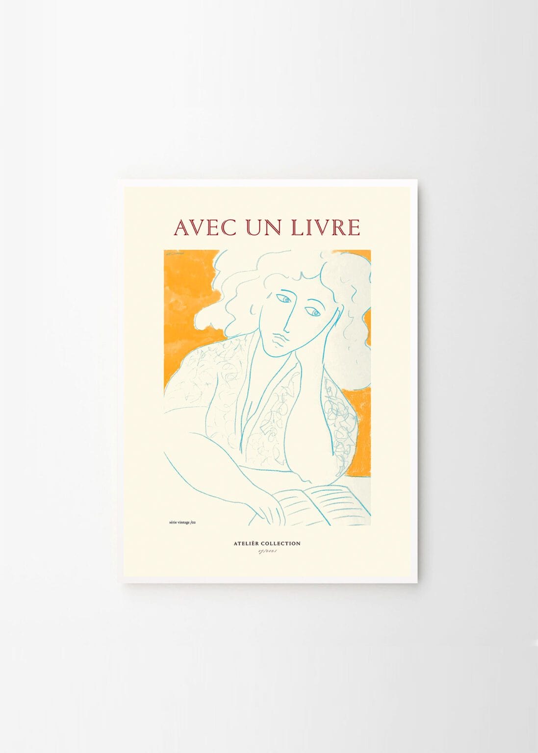 THE POSTER CLUB Πόστερ, Avec Un Livre, By Garmi, (30x40) cm, Κίτρινο, Sustainable Paper, THE POSTER CLUB