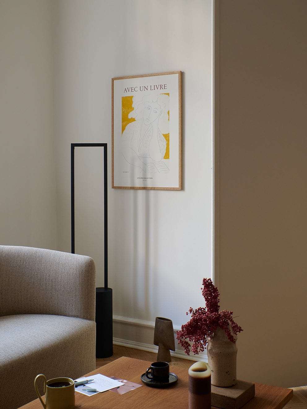 THE POSTER CLUB Πόστερ, Avec Un Livre, By Garmi, (30x40) cm, Κίτρινο, Sustainable Paper, THE POSTER CLUB