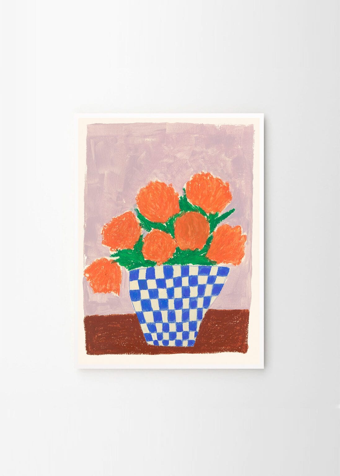 THE POSTER CLUB Poster Πόστερ, Orange Flowers, Carla Llanos, (50x70) cm, Πορτοκαλί/Μπλε, Sustainable Paper,THE POSTER CLUB