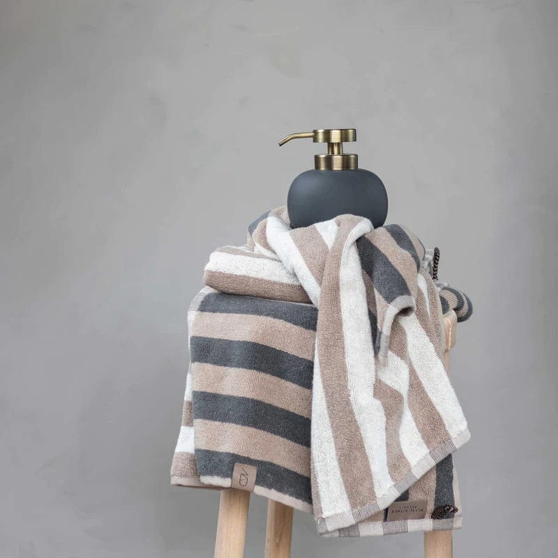 METTE DITMER Πετσέτα Πετσέτα Προσώπου Σετ 2 τμχ Disorder Ριγέ Βαμβακερή Πούρο/Γκρι/Κρεμ 40x55 cm METTE DITMER
