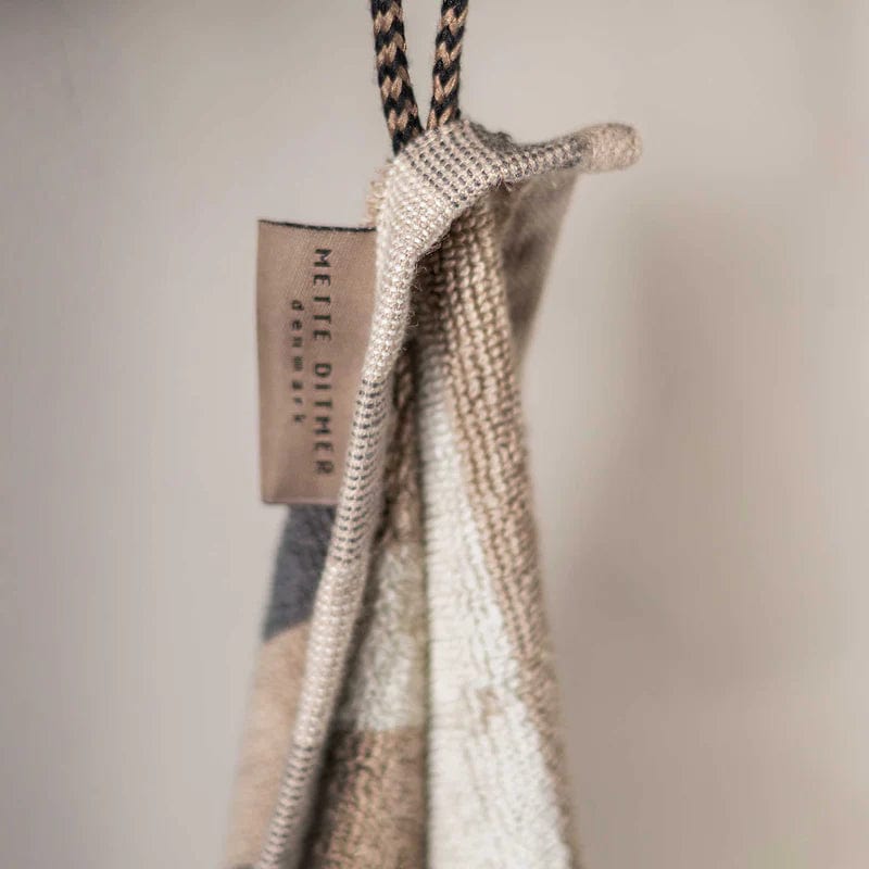 METTE DITMER Πετσέτα Πετσέτα Προσώπου Σετ 2 τμχ Disorder Ριγέ Βαμβακερή Πούρο/Γκρι/Κρεμ 40x55 cm METTE DITMER