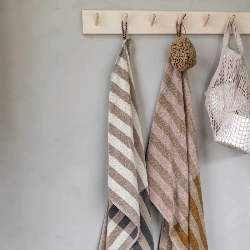 METTE DITMER Πετσέτα Πετσέτα Προσώπου Σετ 2 τμχ Disorder Ριγέ Βαμβακερή Πούρο/Γκρι/Κρεμ 40x55 cm METTE DITMER