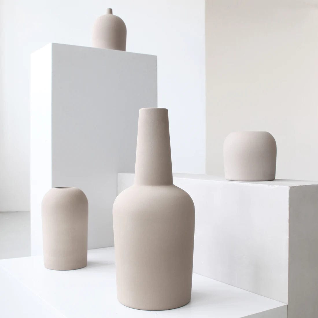 KRISTINA DAM studio Βάζο Βάζο, Dome, Small, Ø14XH20CM, Γκρεζ, Τερακότα, KRISTINA DAM studio