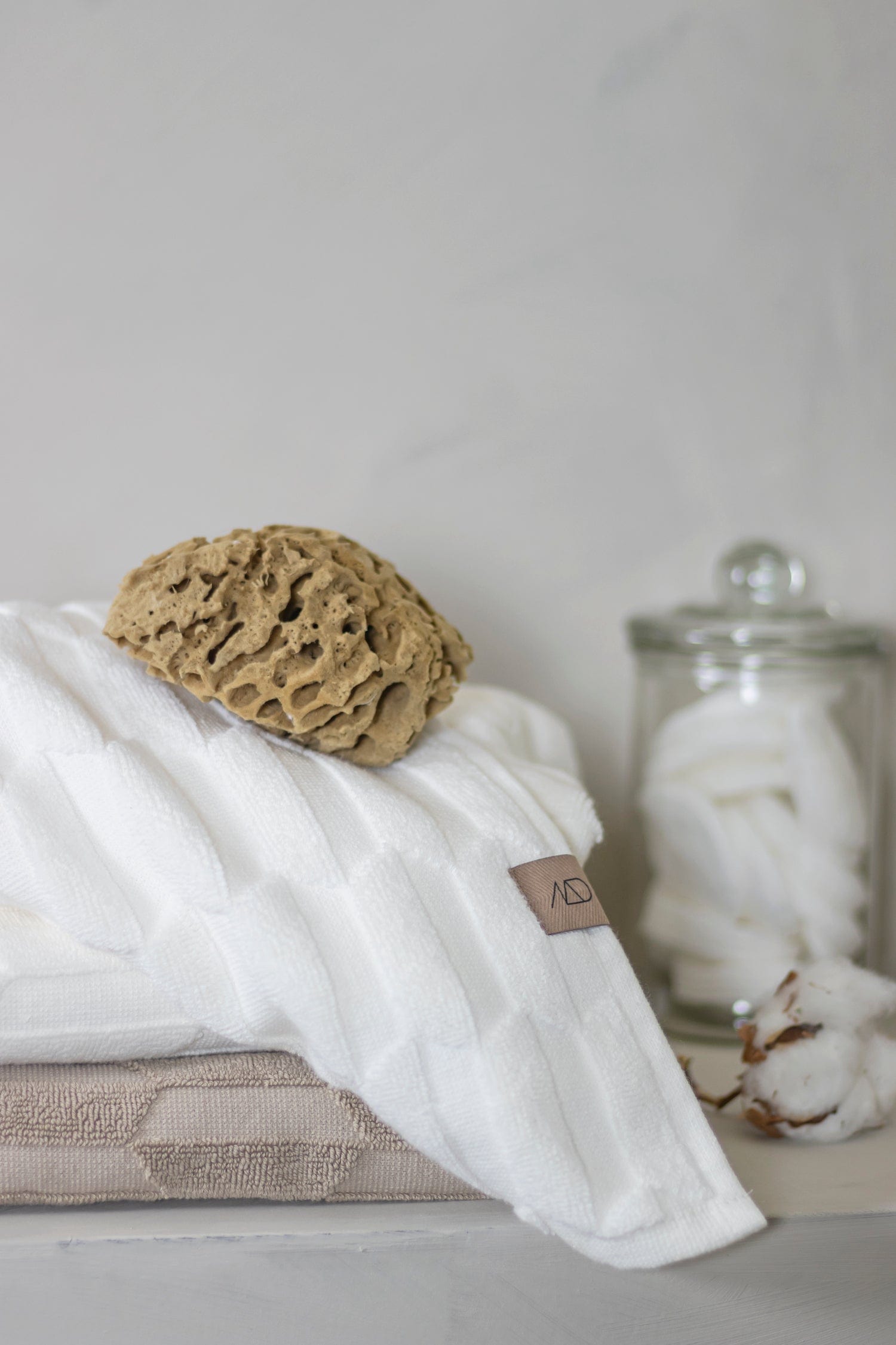 METTE DITMER Πετσέτα Πετσέτα Χεριών σετ 3 τμχ GEO Βαμβακερή Υπόλευκο 30x30 cm METTE DITMER