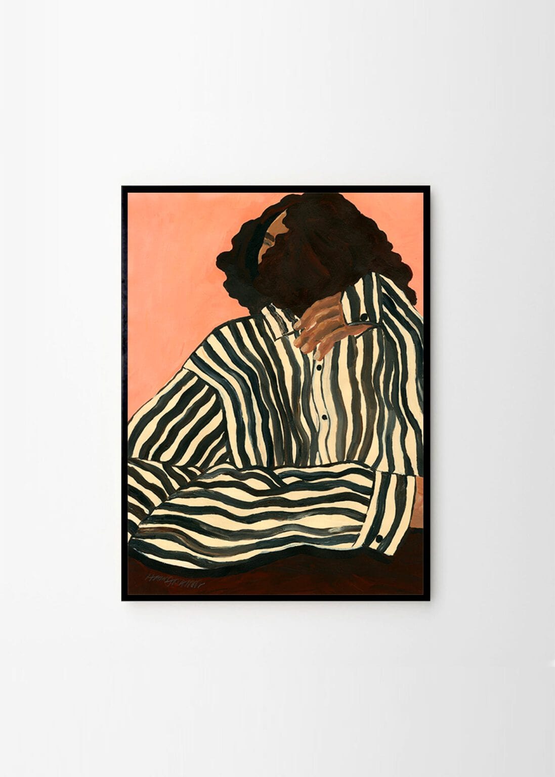 THE POSTER CLUB Poster Hanna Peterson Πόστερ Serene Stripes 50x70cm Κοραλί/Μαύρο Sustainable Paper THE POSTER CLUB