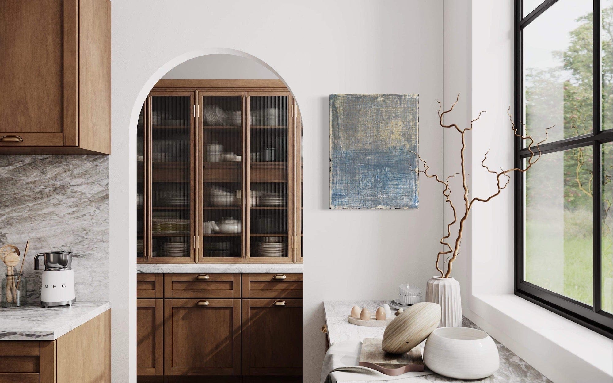 HINTSDECO Πίνακας Ζωγραφικής Πίνακας ζωγραφικής σε Ξύλο Acrylic with Oil Pastel, OMICHLI (50x40) Hintsdeco