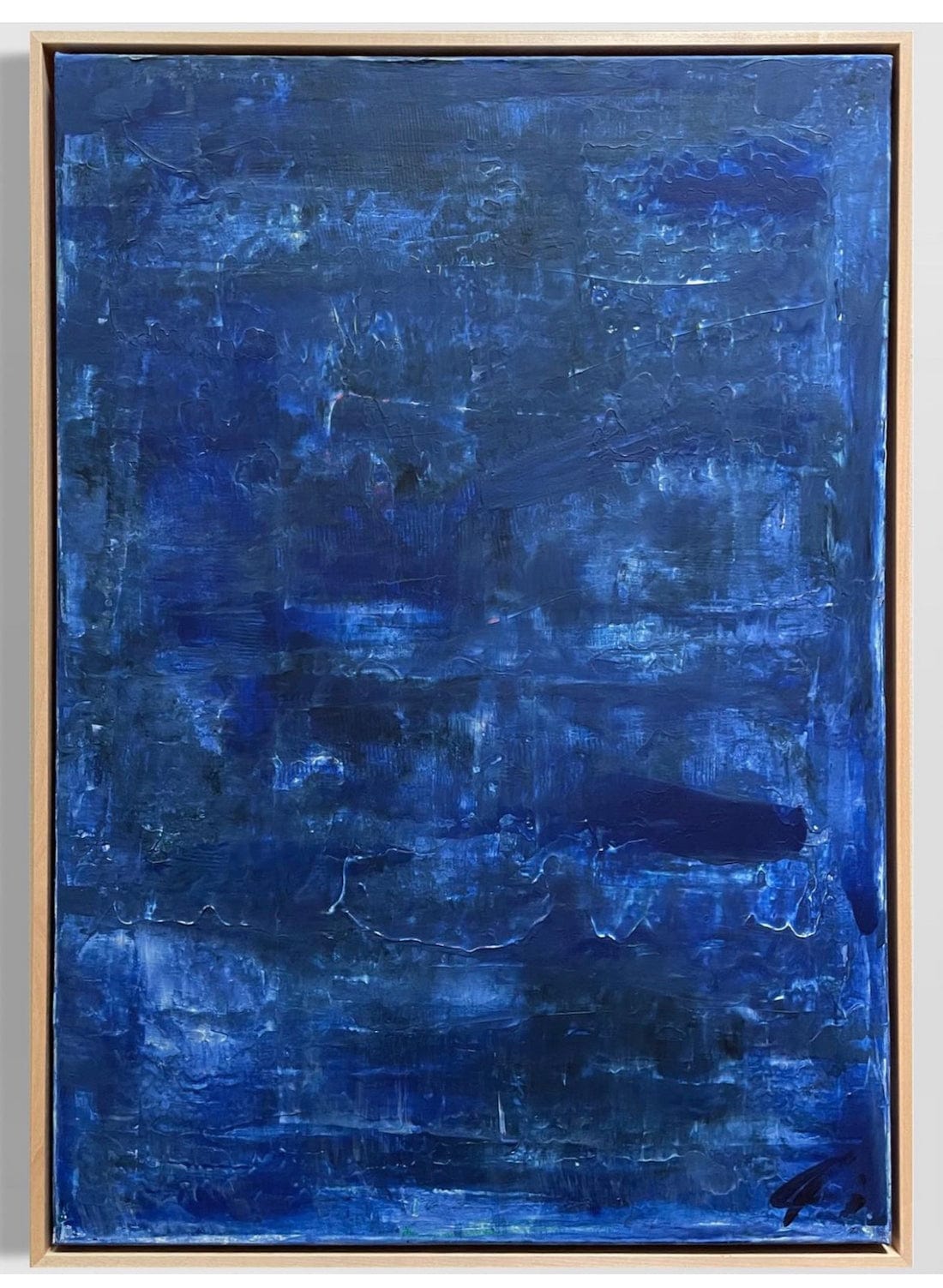 HINTSDECO Πίνακας Ζωγραφικής Πίνακας ζωγραφικής σε καμβά με ξύλινη Κορνίζα, Blue Face (70x50) Hintsdeco