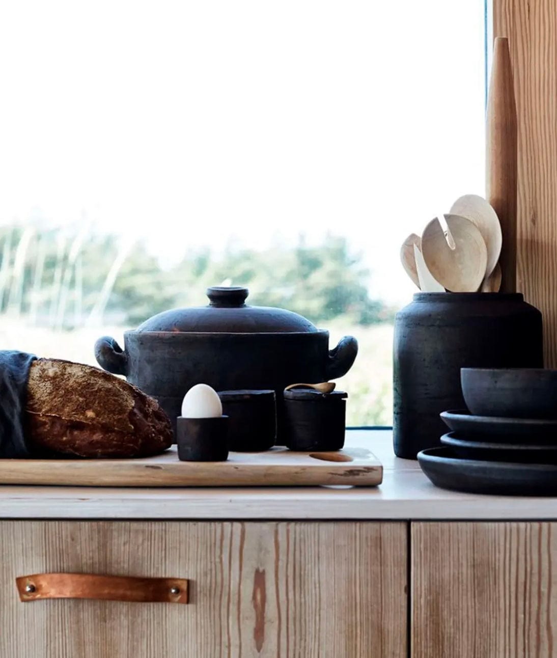 MUUBS Είδη Κουζίνας Set Hazel Σετ Αλάτι Πιπέρι S/2 Κεραμικό Καφέ Ρουστίκ Η7 Ø75 cm MUUBS