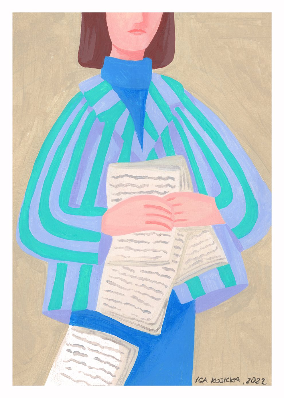 THE POSTER CLUB Poster Πόστερ Love Letters Iga Kosicka (30x40) cm Μοβ/Γαλαζοπράσινο Sustainable Paper THE POSTER CLUB