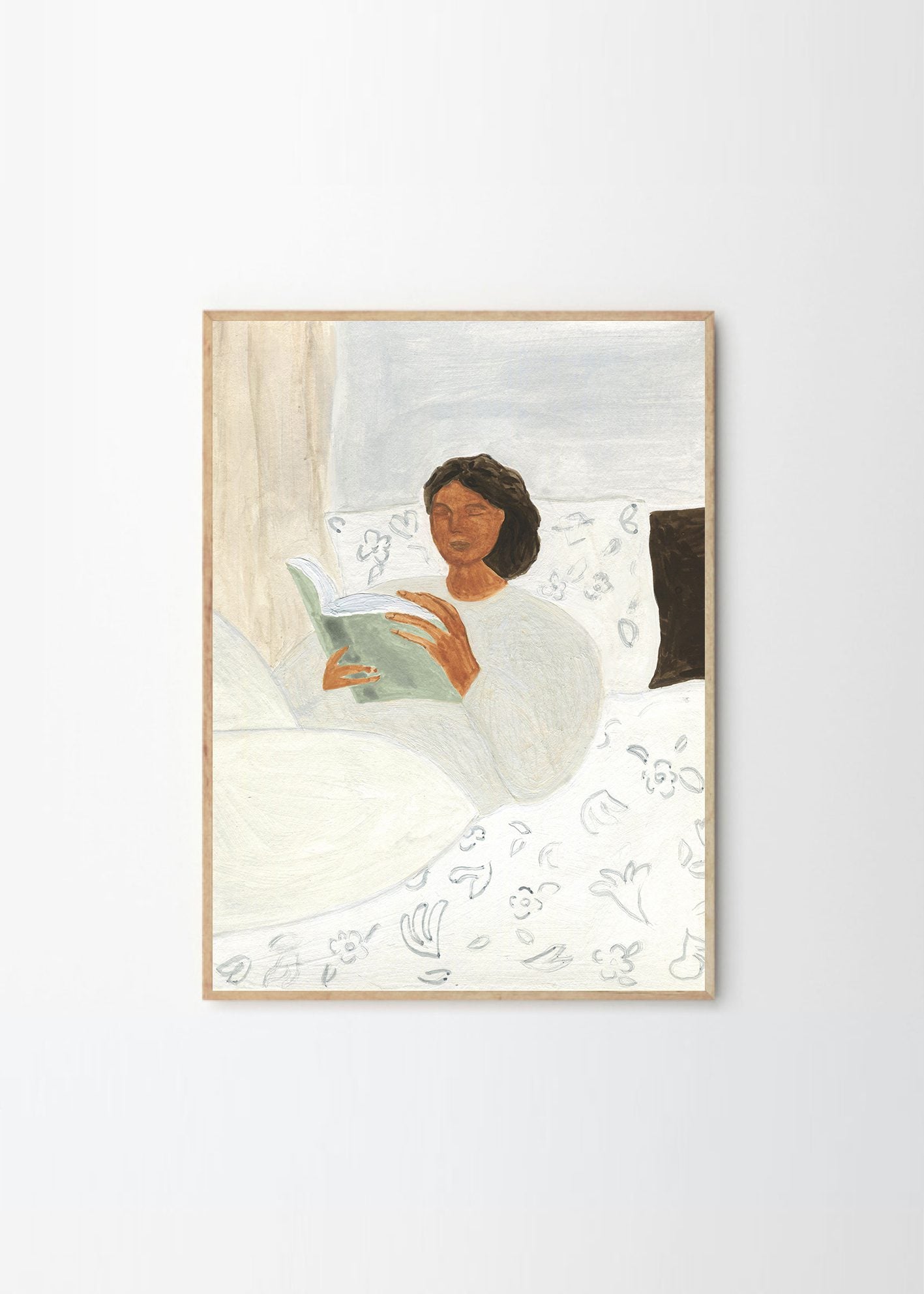 THE POSTER CLUB Poster Πόστερ, Isabelle Vandeplassche, Morning Read (50x70) cm, Λευκο/Απαλό Γαλάζιο Sustainable Paper, THE POSTER CLUB